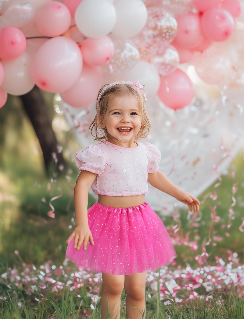 Lainlight Store Tutu for Girls Stars Sequins Princess Ballet Dress Tulle Skirt for Girls 4-12 Years 3 Layered - Image 4